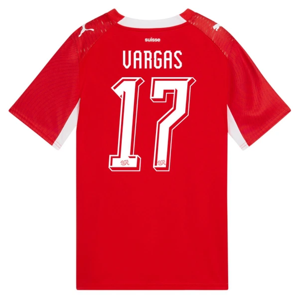 Camisola Suíça Vargas 17 Homem Equipamento 1ª Mundial 2026 Camisola Suíça Vargas 17 Homem Equipamento 1ª Mundial 2026