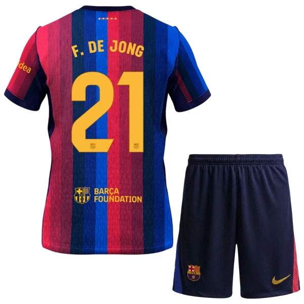 Camisola FC Barcelona Frenkie de Jong 21 Criança Equipamento 1ª 2026-27 Camisola FC Barcelona Frenkie de Jong 21 Criança Equipamento 1ª 2026-27