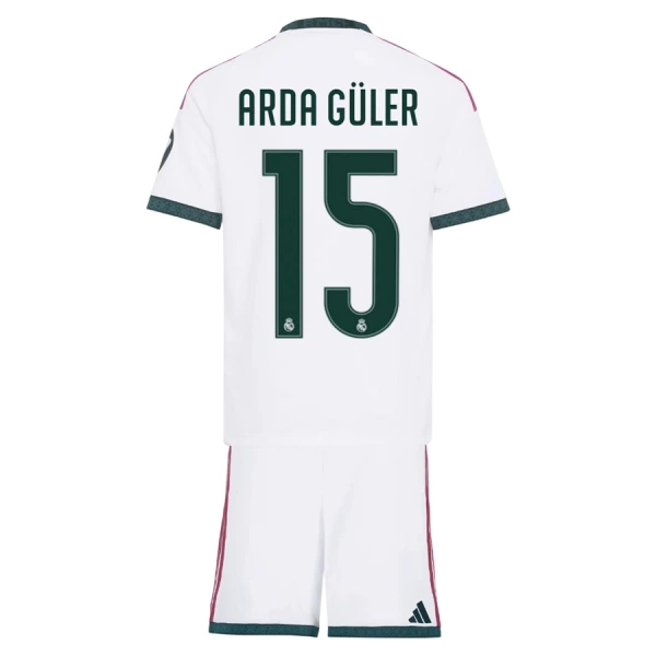 Camisola Real Madrid Arda Guler 15 Criança Equipamento 1ª 2026-27 Camisola Real Madrid Arda Guler 15 Criança Equipamento 1ª 2026-27