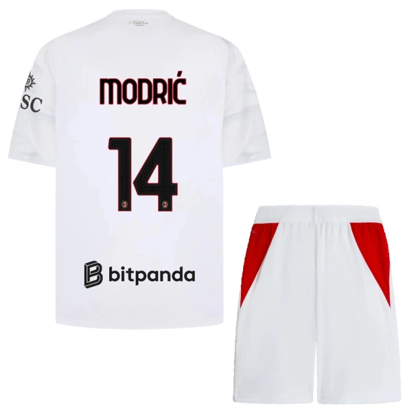 Camisola AC Milan Modrić 14 Criança Equipamento 2ª 2026-27 Camisola AC Milan Modrić 14 Criança Equipamento 2ª 2026-27