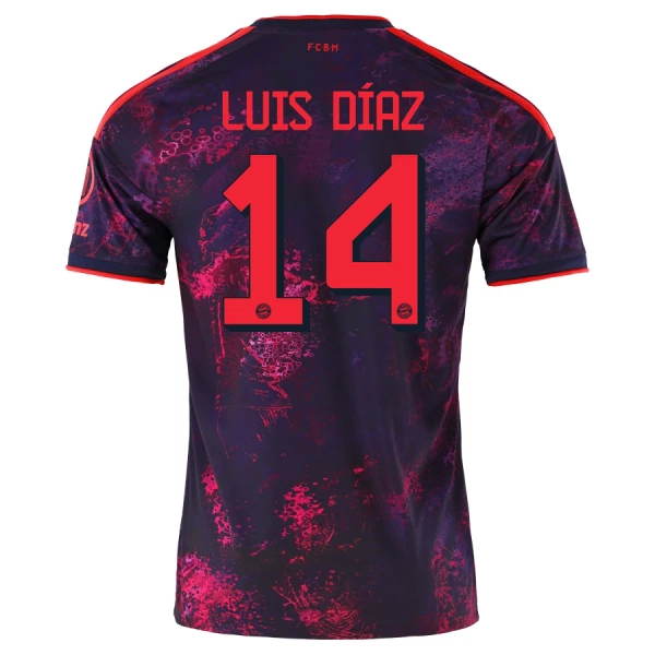 Camisola FC Bayern de Munique Luis Díaz 14 Homem Equipamento 3ª 2026-27 Camisola FC Bayern de Munique Luis Díaz 14 Homem Equipamento 3ª 2026-27