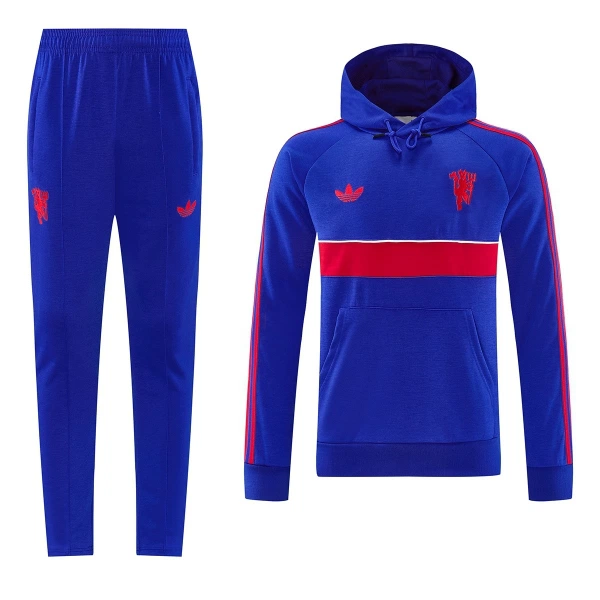 Capuz Conjunto de Moletom de Treino Manchester United Homem 2026-27 Azul Capuz Conjunto de Moletom de Treino Manchester United Homem 2026-27 Azul