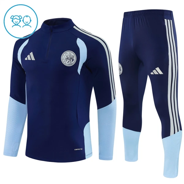Conjunto de Moletom de Treino Ajax Amsterdam Criança Quarto-Zíper 2026-27 Azul Conjunto de Moletom de Treino Ajax Amsterdam Criança Quarto-Zíper 2026-27 Azul