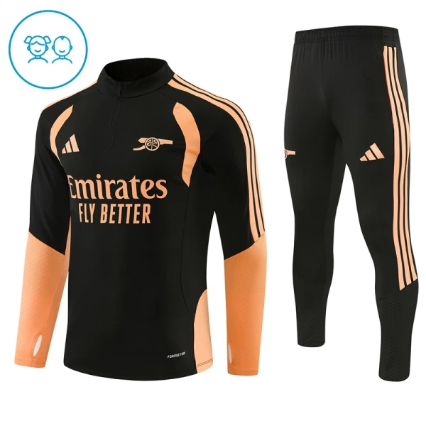 Conjunto de Moletom de Treino Arsenal Criança Quarto-Zíper 2026-27 Preta Conjunto de Moletom de Treino Arsenal Criança Quarto-Zíper 2026-27 Preta