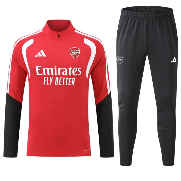 Conjunto de Moletom de Treino Arsenal Homem Quarto-Zíper 2026-27 Vermelha