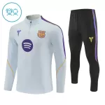 Conjunto de Moletom de Treino Barcelona Criança Quarto-Zíper 2026-27 Branca
