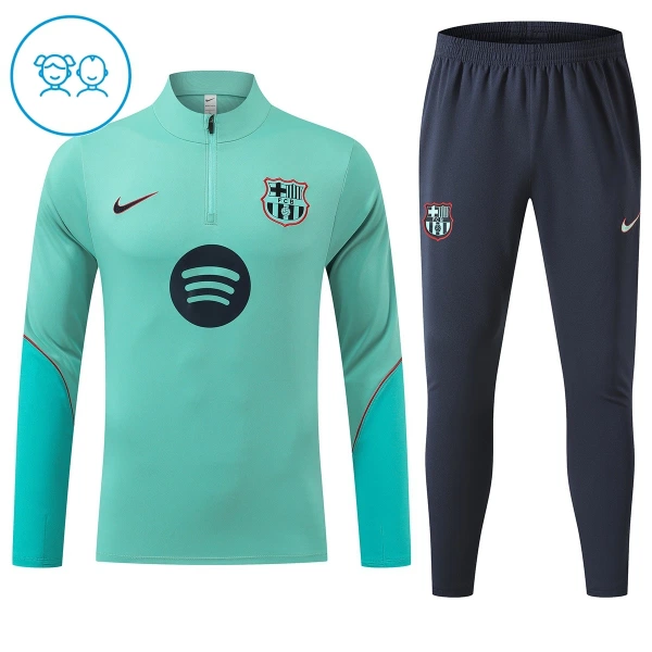 Conjunto de Moletom de Treino Barcelona Criança Quarto-Zíper 2026-27 Verde Conjunto de Moletom de Treino Barcelona Criança Quarto-Zíper 2026-27 Verde