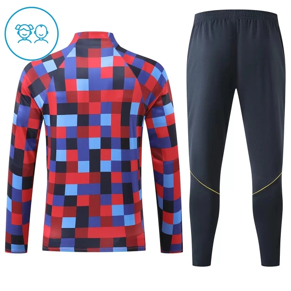 Conjunto de Moletom de Treino Barcelona Criança Quarto-Zíper 2026-27 Vermelha