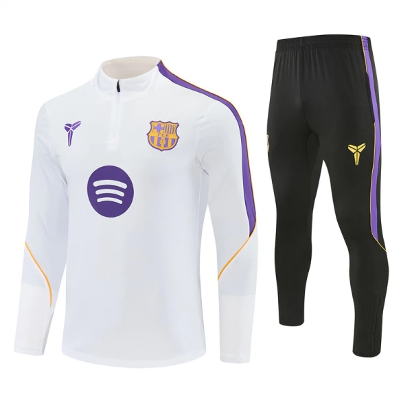 Conjunto de Moletom de Treino Barcelona Homem Quarto-Zíper 2026-27 Branca Conjunto de Moletom de Treino Barcelona Homem Quarto-Zíper 2026-27 Branca