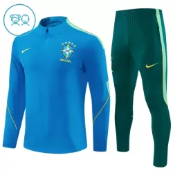 Conjunto de Moletom de Treino Brasil Criança Quarto-Zíper 2026-27 Azul