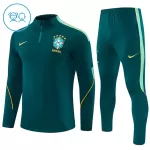 Conjunto de Moletom de Treino Brasil Criança Quarto-Zíper 2026-27 Verde