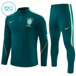 Conjunto de Moletom de Treino Brasil Criança Quarto-Zíper 2026-27 Verde