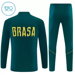 Conjunto de Moletom de Treino Brasil Criança Quarto-Zíper 2026-27 Verde