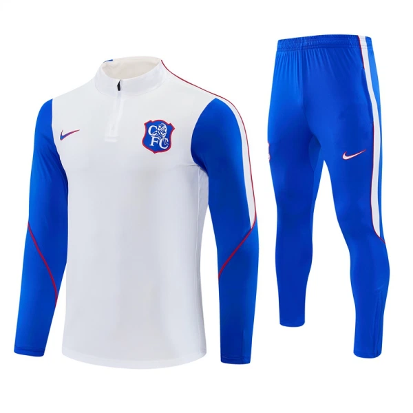 Conjunto de Moletom de Treino Chelsea Homem Quarto-Zíper 2026-27 Branca