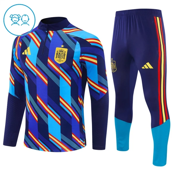 Conjunto de Moletom de Treino Espanha Criança Quarto-Zíper 2026-27 Azul Conjunto de Moletom de Treino Espanha Criança Quarto-Zíper 2026-27 Azul