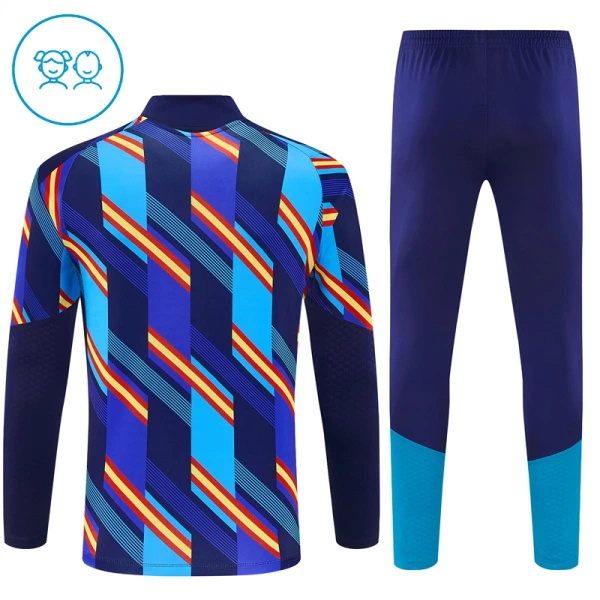 Conjunto de Moletom de Treino Espanha Criança Quarto-Zíper 2026-27 Azul