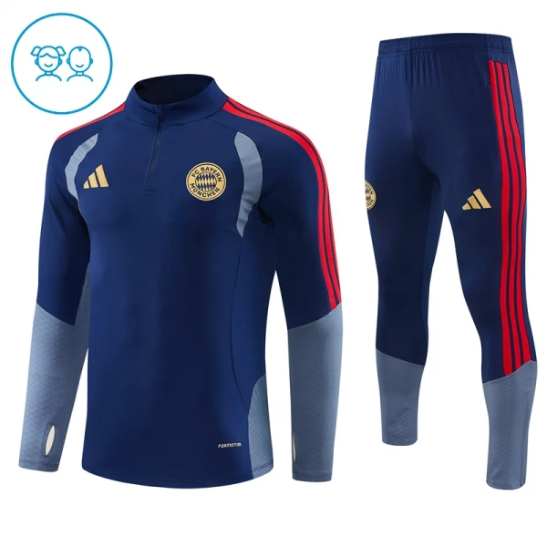 Conjunto de Moletom de Treino FC Bayern de Munique Criança Quarto-Zíper 2026-27 Azul Conjunto de Moletom de Treino FC Bayern de Munique Criança Quarto-Zíper 2026-27 Azul