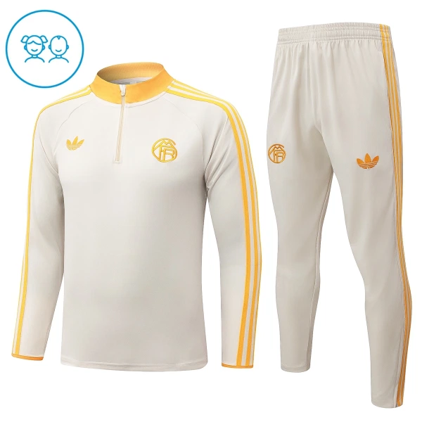 Conjunto de Moletom de Treino FC Bayern de Munique Criança Quarto-Zíper 2026-27 Branca