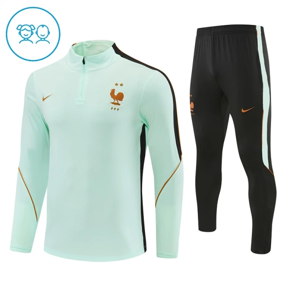 Conjunto de Moletom de Treino França Criança Quarto-Zíper 2026-27 Branca