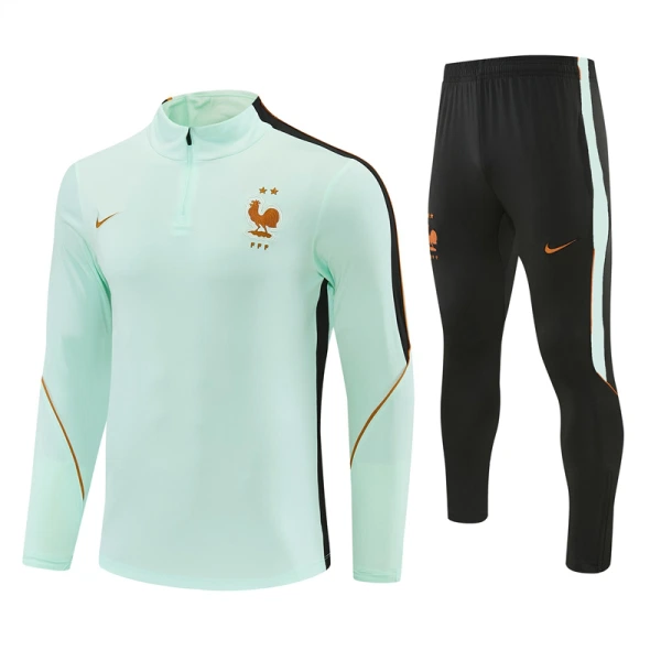 Conjunto de Moletom de Treino França Homem Quarto-Zíper 2026-27 Branca