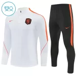 Conjunto de Moletom de Treino Holanda Criança Quarto-Zíper 2026-27 Branca