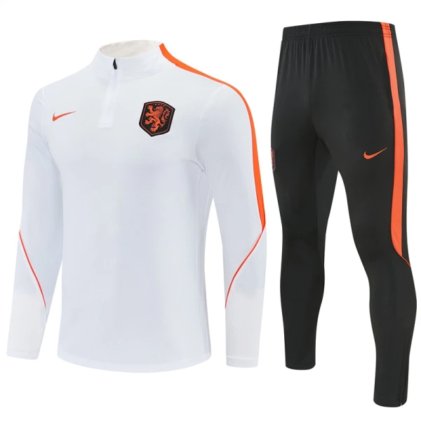 Conjunto de Moletom de Treino Holanda Homem Quarto-Zíper 2026-27 Branca Conjunto de Moletom de Treino Holanda Homem Quarto-Zíper 2026-27 Branca
