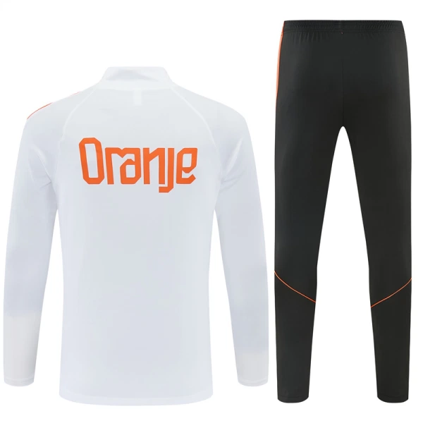 Conjunto de Moletom de Treino Holanda Homem Quarto-Zíper 2026-27 Branca
