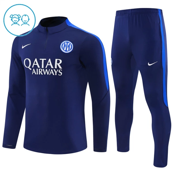 Conjunto de Moletom de Treino Inter Milan Criança Quarto-Zíper 2026-27 Azul Conjunto de Moletom de Treino Inter Milan Criança Quarto-Zíper 2026-27 Azul