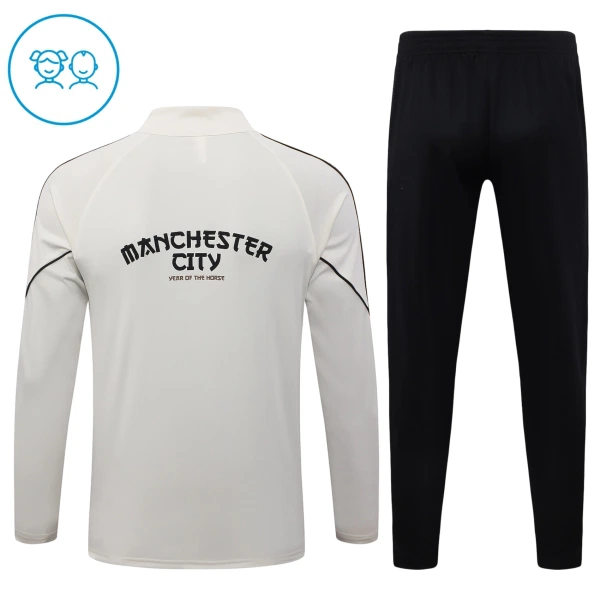Conjunto de Moletom de Treino Manchester City Criança Quarto-Zíper 2026-27 Cinza