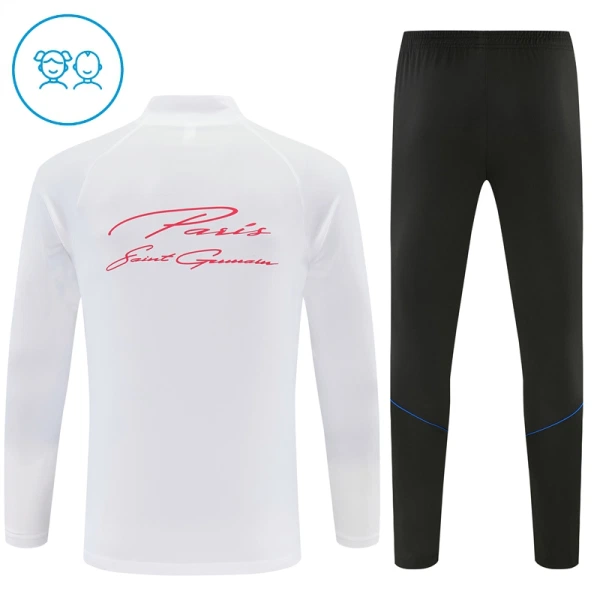 Conjunto de Moletom de Treino Paris Saint-Germain Criança Quarto-Zíper 2026-27 Branca