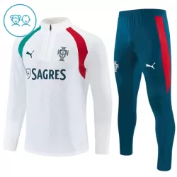 Conjunto de Moletom de Treino Portugal Criança Quarto-Zíper 2026-27 Branca