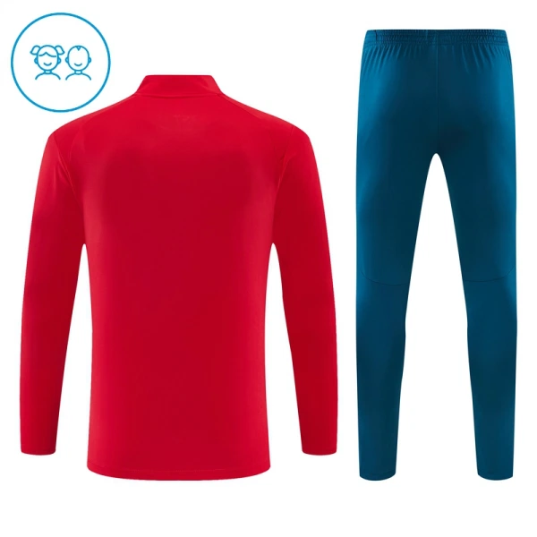 Conjunto de Moletom de Treino Portugal Criança Quarto-Zíper 2026-27 Vermelha
