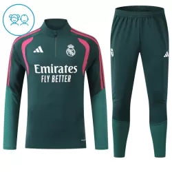 Conjunto de Moletom de Treino Real Madrid Criança Quarto-Zíper 2026-27 Verde Conjunto de Moletom de Treino Real Madrid Criança Quarto-Zíper 2026-27 Verde
