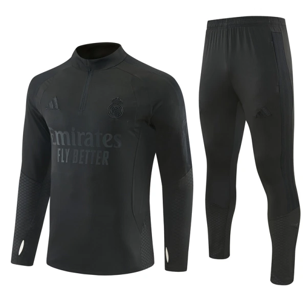 Conjunto de Moletom de Treino Real Madrid Homem Quarto-Zíper 2026-27 Preta