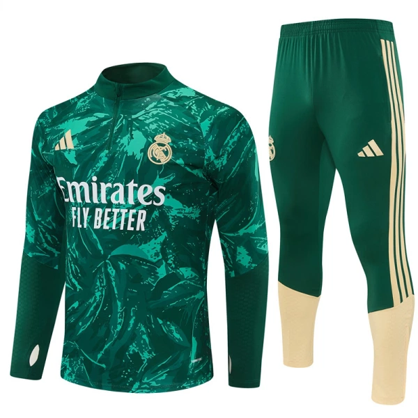 Conjunto de Moletom de Treino Real Madrid Homem Quarto-Zíper 2026-27 Verde Conjunto de Moletom de Treino Real Madrid Homem Quarto-Zíper 2026-27 Verde