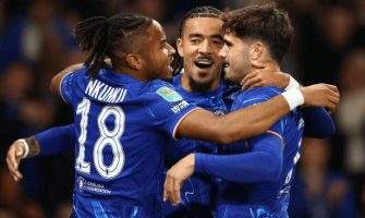 O hat-trick de Nkunku brilha em todo o campo O hat-trick de Nkunku brilha em todo o campo